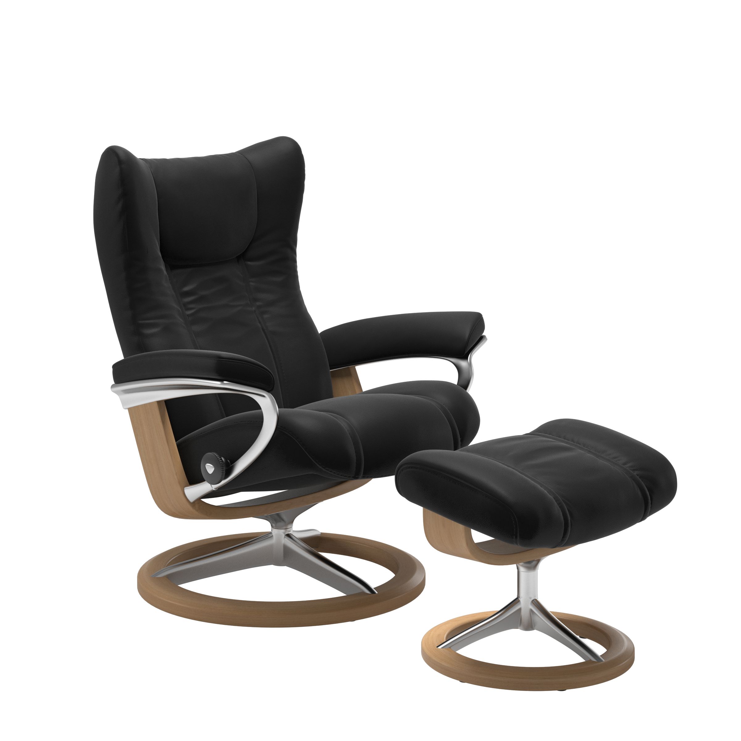 Ekornes Stressless Wing Recliner & Ottoman (Signature) Ambiente