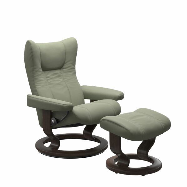 Stressless Wing Recliner & Ottoman - Classic Base