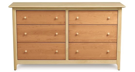 Copeland Sarah 6 Drawer Dresser in Maple/Cherry
