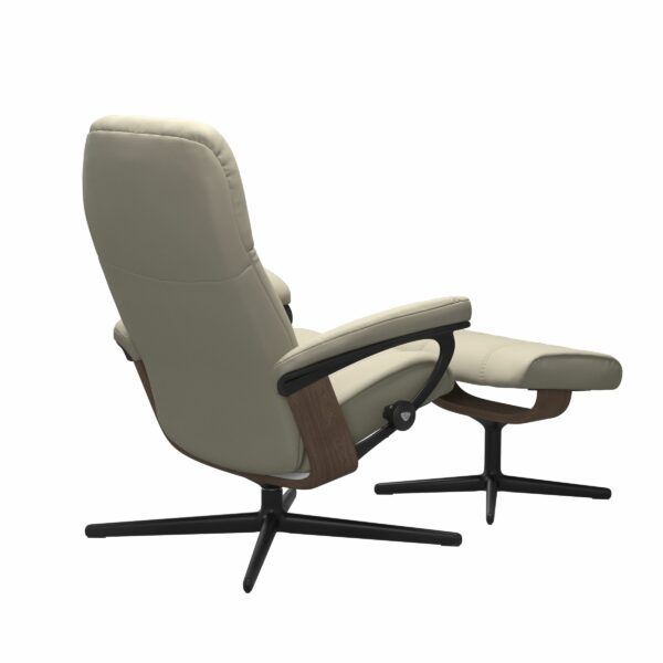 Stressless Consul Recliner & Ottoman - Signature & Cross Base - Image 6
