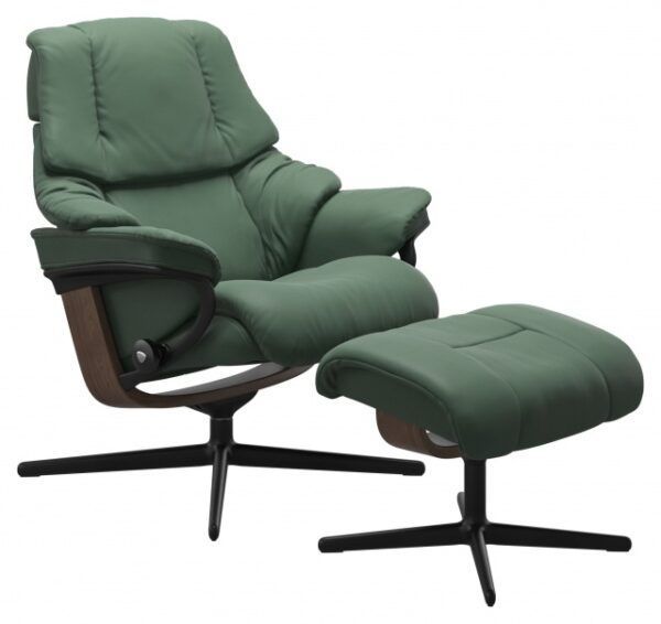 Stressless Reno Recliner & Ottoman - Signature & Cross Base - Image 9