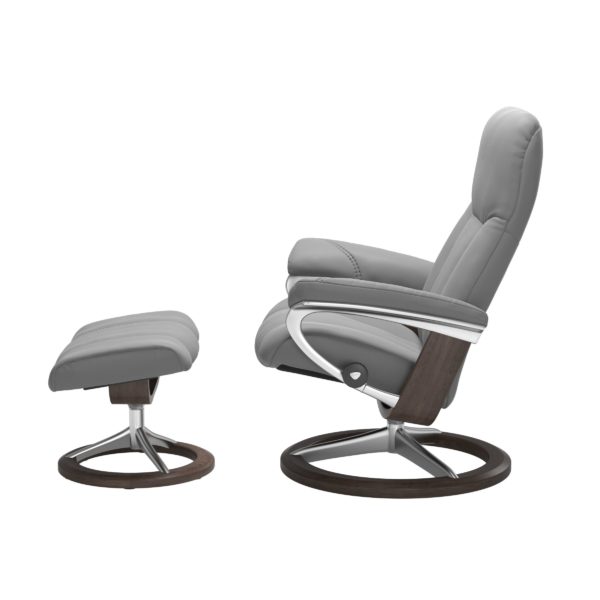 Stressless Consul Recliner & Ottoman - Signature & Cross Base - Image 2