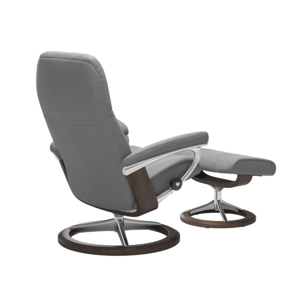 Stressless Consul Recliner & Ottoman - Signature & Cross Base - Image 4