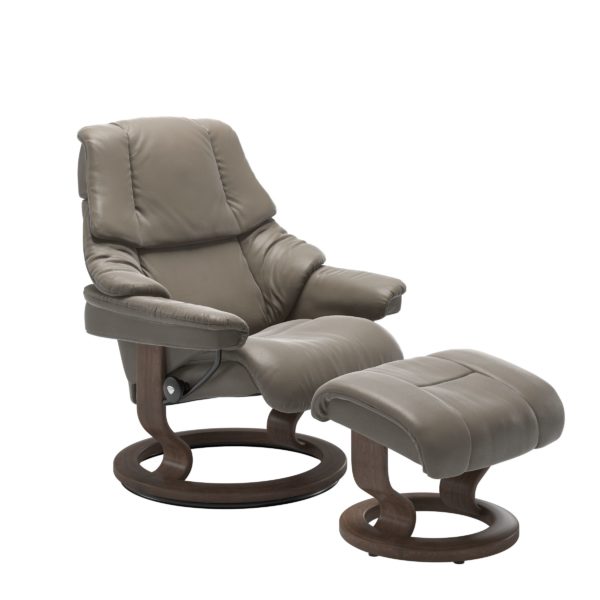 Stressless Reno Recliner & Ottoman - Classic Base