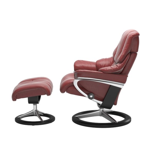 Stressless Reno Recliner & Ottoman - Signature & Cross Base - Image 2