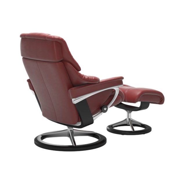 Stressless Reno Recliner & Ottoman - Signature & Cross Base - Image 4