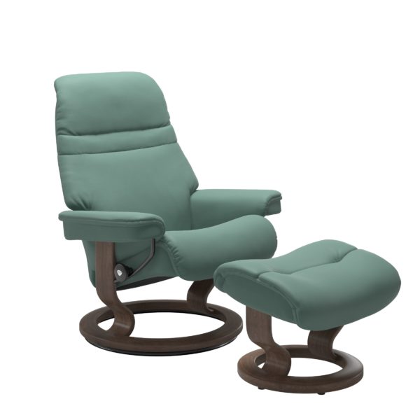 Stressless Sunrise Recliner & Ottoman - Classic Base