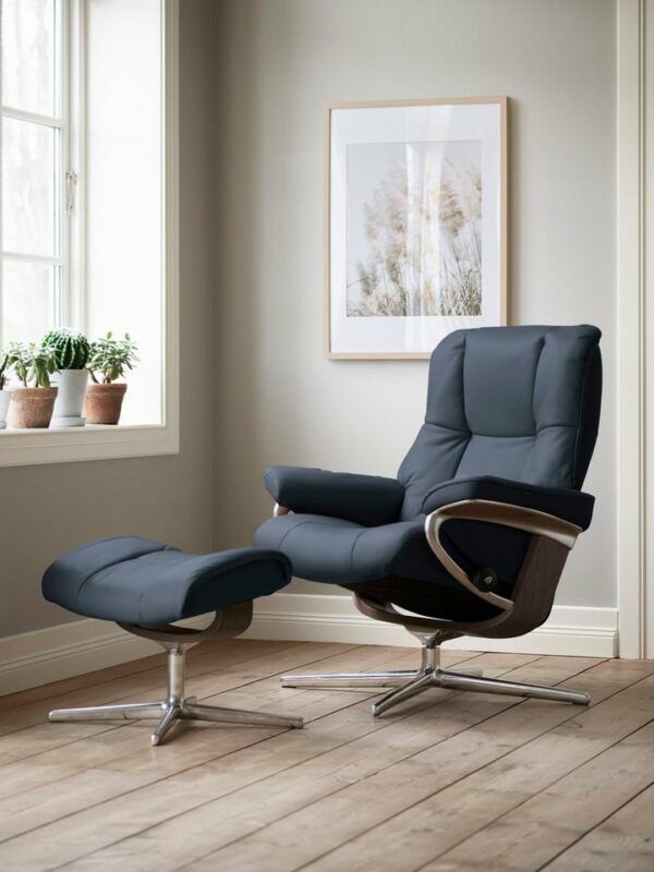 Stressless Mayfair Recliner & Ottoman - Signature & Cross Base - Image 11