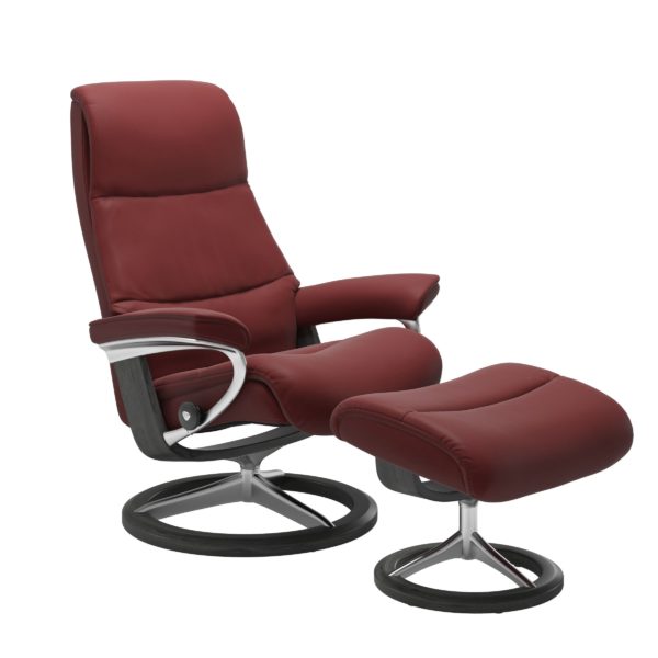 Stressless View Recliner & Ottoman - Signature & Cross Base