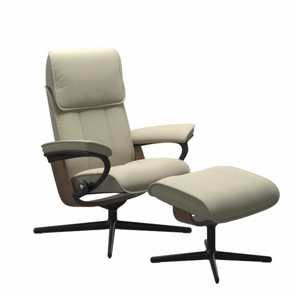 Stressless Admiral Recliner & Ottoman - Signature & Cross Base - Image 5