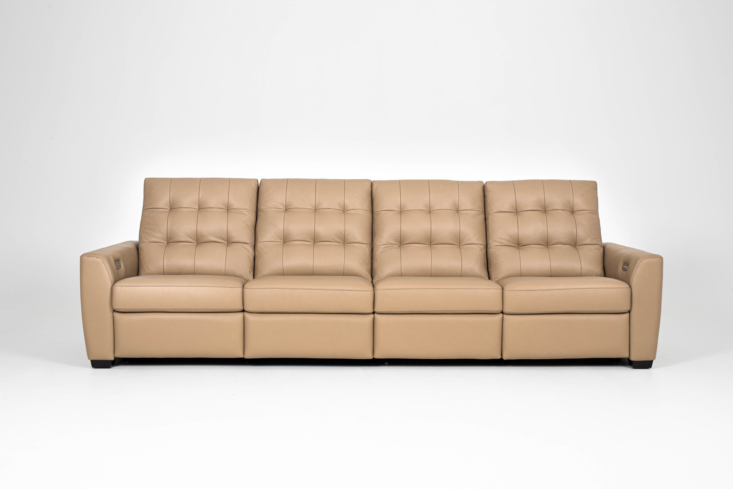 4 person leather reclining sofa
