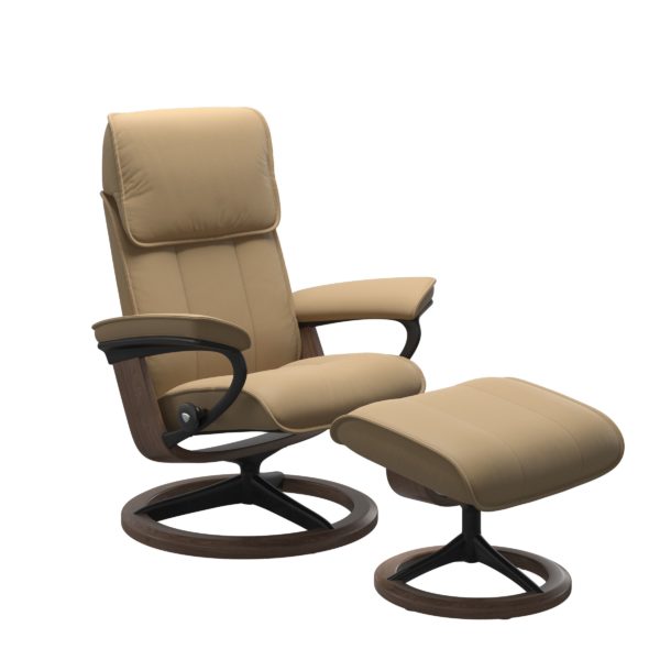 Stressless Admiral Recliner & Ottoman - Signature & Cross Base