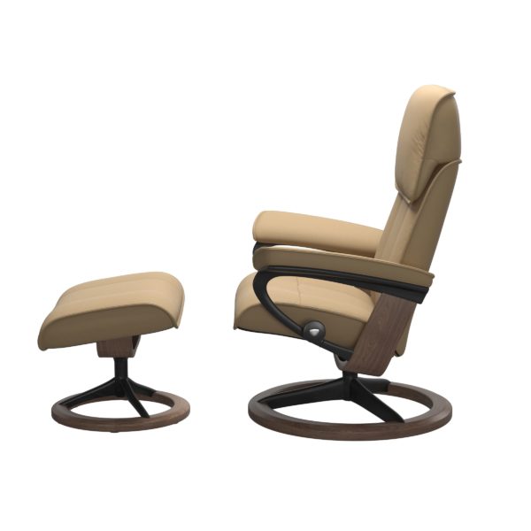 Stressless Admiral Recliner & Ottoman - Signature & Cross Base - Image 2