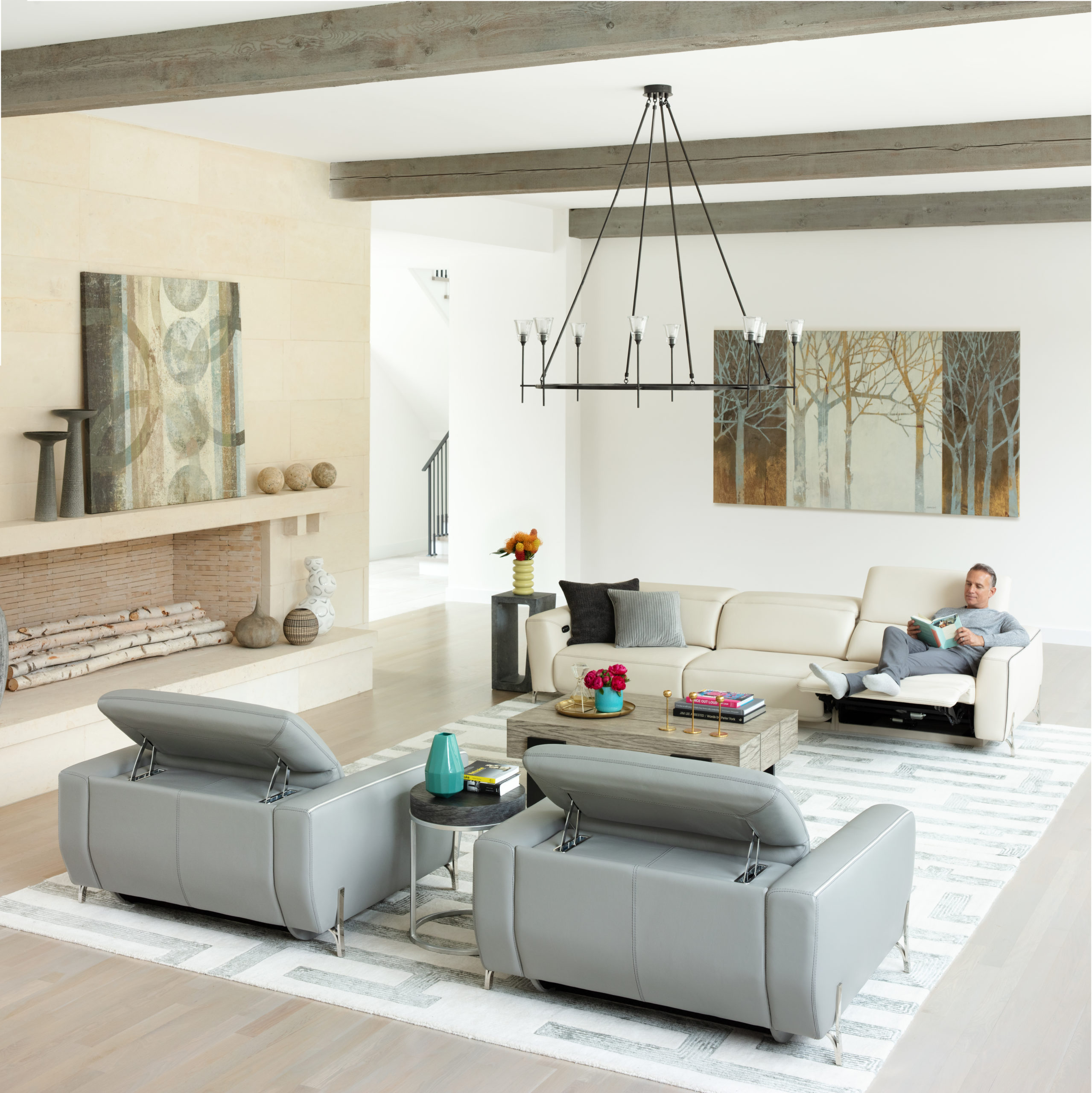 American leather top chairs