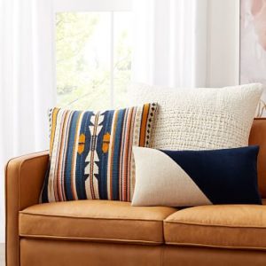 pattern mixing on couch pillows
