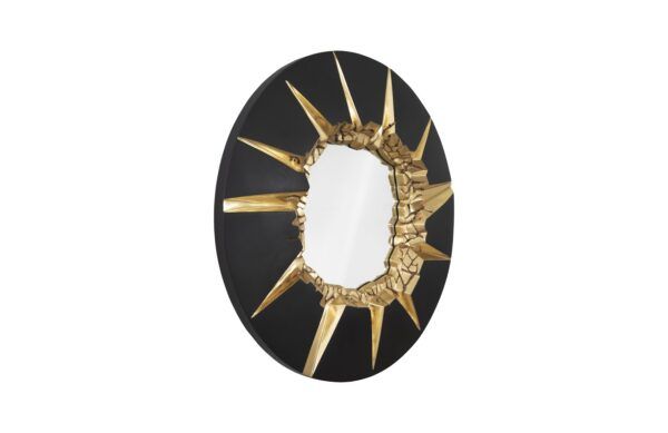 Phillips Collection Circular Cracked Black & Gold Mirror - Image 2